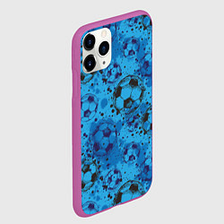 Чехол iPhone 11 Pro матовый Футбольные мячи, цвет: 3D-фиолетовый — фото 2