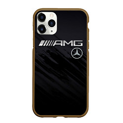 Чехол iPhone 11 Pro матовый Mercedes AMG, цвет: 3D-коричневый