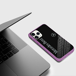 Чехол iPhone 11 Pro матовый Mercedes AMG: Street Style, цвет: 3D-фиолетовый — фото 2