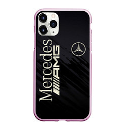 Чехол iPhone 11 Pro матовый Mercedes AMG: Black Edition, цвет: 3D-розовый