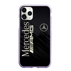 Чехол iPhone 11 Pro матовый Mercedes AMG: Black Edition, цвет: 3D-светло-сиреневый