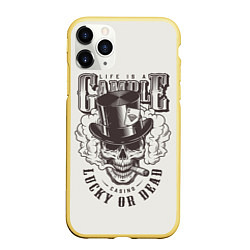 Чехол iPhone 11 Pro матовый Life is a camble lucky or dead, цвет: 3D-желтый