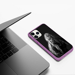 Чехол iPhone 11 Pro матовый Billie Eilish: Black Fashion, цвет: 3D-фиолетовый — фото 2