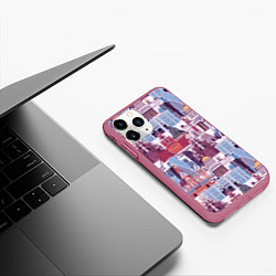 Чехол iPhone 11 Pro матовый Москва архитектура, цвет: 3D-малиновый — фото 2