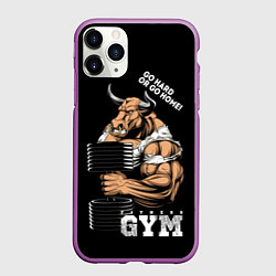 Чехол iPhone 11 Pro матовый Go heavy or go home - bull, цвет: 3D-фиолетовый