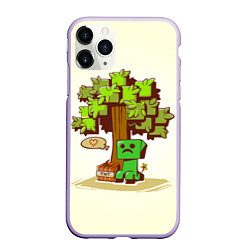 Чехол iPhone 11 Pro матовый Forest Creeper, цвет: 3D-светло-сиреневый