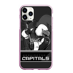 Чехол iPhone 11 Pro матовый Washington Capitals: Mono, цвет: 3D-розовый