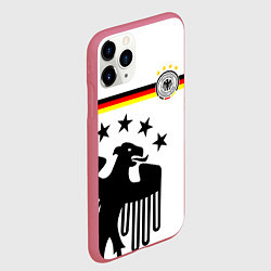 Чехол iPhone 11 Pro матовый Сборная Германии, цвет: 3D-малиновый — фото 2
