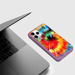 Чехол iPhone 11 Pro матовый Абстракция разноцветная и яркая, цвет: 3D-фиолетовый — фото 2