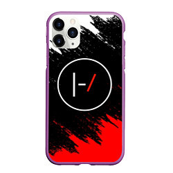 Чехол iPhone 11 Pro матовый 21 Pilots: Black & Red, цвет: 3D-фиолетовый