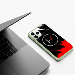 Чехол iPhone 11 Pro матовый 21 Pilots: Black & Red, цвет: 3D-салатовый — фото 2