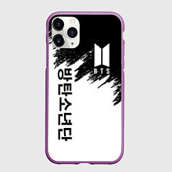 Чехол iPhone 11 Pro матовый BTS: White & Black, цвет: 3D-фиолетовый