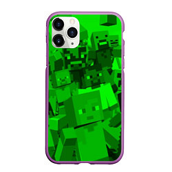 Чехол iPhone 11 Pro матовый Minecraft game characters, цвет: 3D-фиолетовый