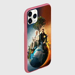 Чехол iPhone 11 Pro матовый Good Omens, цвет: 3D-малиновый — фото 2