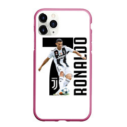 Чехол iPhone 11 Pro матовый Ronaldo the best, цвет: 3D-малиновый