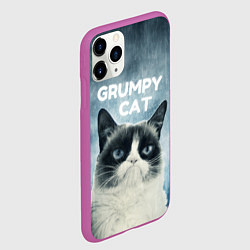 Чехол iPhone 11 Pro матовый Grumpy Cat, цвет: 3D-фиолетовый — фото 2