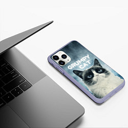 Чехол iPhone 11 Pro матовый Grumpy Cat, цвет: 3D-светло-сиреневый — фото 2