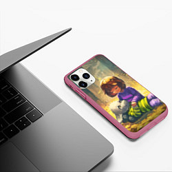 Чехол iPhone 11 Pro матовый Фриск и Азриэль, цвет: 3D-малиновый — фото 2