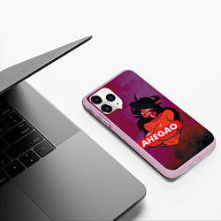Чехол iPhone 11 Pro матовый Demon Ahegao, цвет: 3D-розовый — фото 2