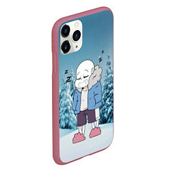 Чехол iPhone 11 Pro матовый Sans Winter, цвет: 3D-малиновый — фото 2
