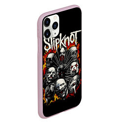 Чехол iPhone 11 Pro матовый Slipknot: Faces, цвет: 3D-розовый — фото 2