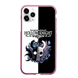 Чехол iPhone 11 Pro матовый Hollow Knight Black & White, цвет: 3D-малиновый