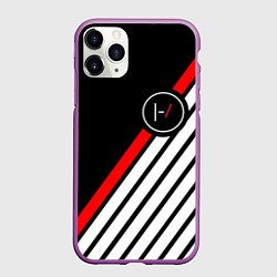 Чехол iPhone 11 Pro матовый 21 Pilots: Black Logo, цвет: 3D-фиолетовый