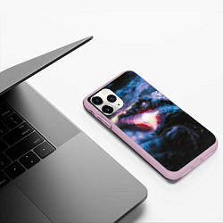 Чехол iPhone 11 Pro матовый Годзилла, цвет: 3D-розовый — фото 2
