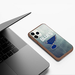 Чехол iPhone 11 Pro матовый St Louis Blues, цвет: 3D-коричневый — фото 2