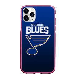 Чехол iPhone 11 Pro матовый St Louis Blues, цвет: 3D-малиновый