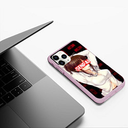 Чехол iPhone 11 Pro матовый Anime Senpai, цвет: 3D-розовый — фото 2