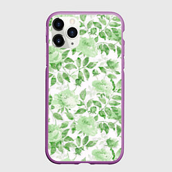 Чехол iPhone 11 Pro матовый Пышная растительность, цвет: 3D-фиолетовый