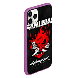 Чехол iPhone 11 Pro матовый Cyberpunk 2077: Samurai, цвет: 3D-фиолетовый — фото 2