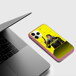 Чехол iPhone 11 Pro матовый CYBERPUNK 2077, цвет: 3D-малиновый — фото 2