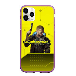 Чехол iPhone 11 Pro матовый CYBERPUNK 2077, цвет: 3D-фиолетовый