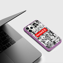 Чехол iPhone 11 Pro матовый Hentai - collage, цвет: 3D-фиолетовый — фото 2