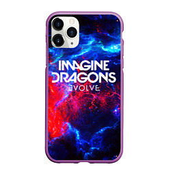 Чехол iPhone 11 Pro матовый IMAGINE DRAGONS, цвет: 3D-фиолетовый