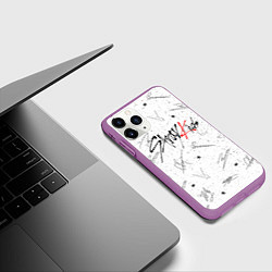 Чехол iPhone 11 Pro матовый STRAY KIDS АВТОГРАФЫ, цвет: 3D-фиолетовый — фото 2