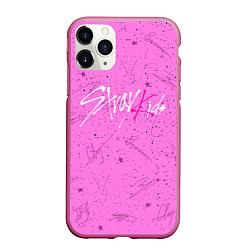 Чехол iPhone 11 Pro матовый STRAY KIDS АВТОГРАФЫ, цвет: 3D-малиновый