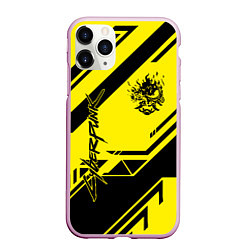 Чехол iPhone 11 Pro матовый Cyberpunk 2077: Yellow Samurai, цвет: 3D-розовый