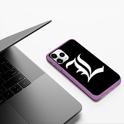 Чехол iPhone 11 Pro матовый DEATH NOTE ТЕТРАДЬ СМЕРТИ L, цвет: 3D-фиолетовый — фото 2
