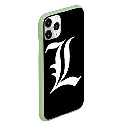 Чехол iPhone 11 Pro матовый DEATH NOTE ТЕТРАДЬ СМЕРТИ L, цвет: 3D-салатовый — фото 2