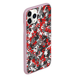 Чехол iPhone 11 Pro матовый Камуфляж с буквами F C S M, цвет: 3D-розовый — фото 2