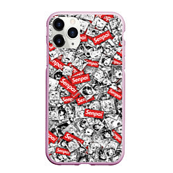 Чехол iPhone 11 Pro матовый Senpai x Ahegao, цвет: 3D-розовый