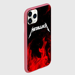 Чехол iPhone 11 Pro матовый METALLICA НА СПИНЕ, цвет: 3D-малиновый — фото 2