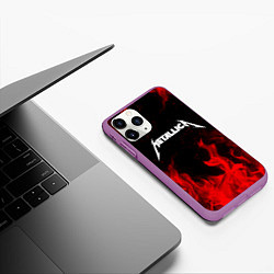 Чехол iPhone 11 Pro матовый METALLICA НА СПИНЕ, цвет: 3D-фиолетовый — фото 2