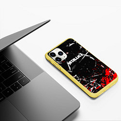 Чехол iPhone 11 Pro матовый METALLICA, цвет: 3D-желтый — фото 2