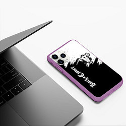 Чехол iPhone 11 Pro матовый ЧЁРНЫЙ КЛЕВЕР, цвет: 3D-фиолетовый — фото 2