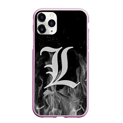 Чехол iPhone 11 Pro матовый L letter flame gray, цвет: 3D-розовый