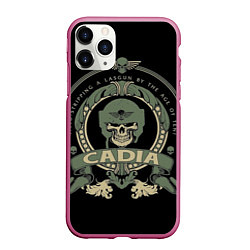 Чехол iPhone 11 Pro матовый Вархаммер - Cadia skull, цвет: 3D-малиновый